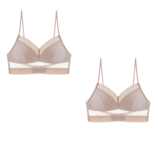 Backless Bra Invisible Bralette Thin Lace Wedding Bras Low Back Underwear Push Up Brassiere Women Seamless Lingerie Sexy BH Top (Color: Skin 2PC, size: M)